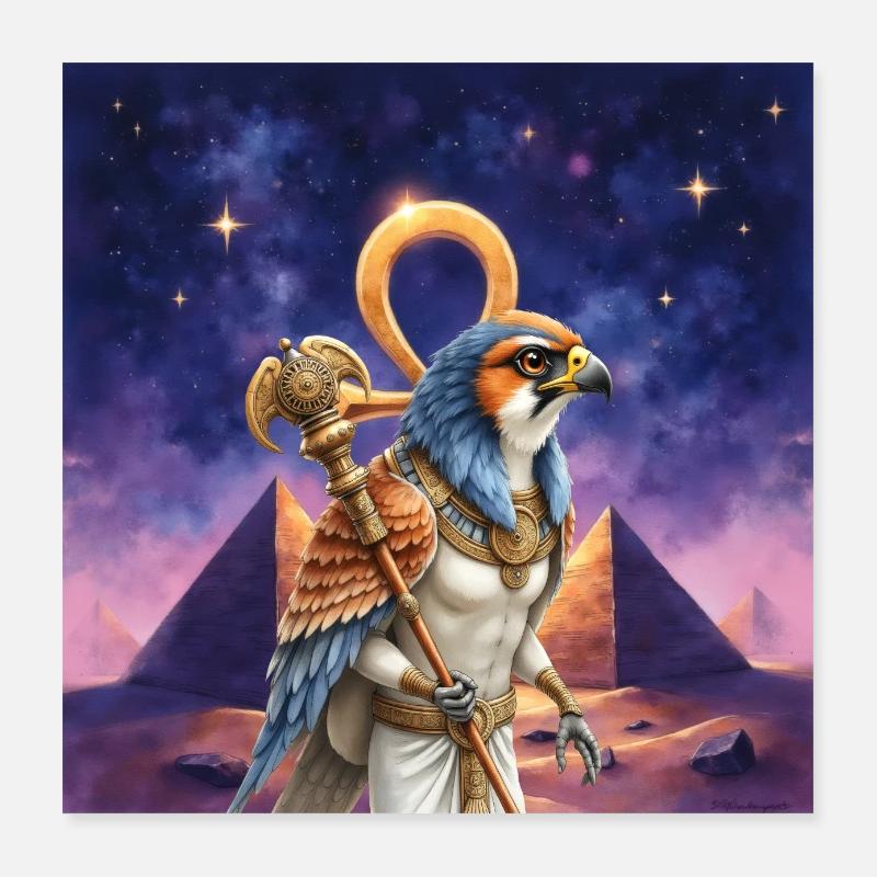 Pharao Krieger Vogel Poster 40x40 cm