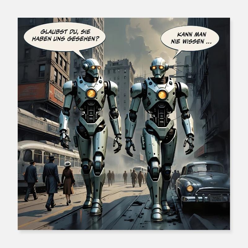 Robots – « Pensez-vous qu’ils nous ont vus ? » Poster 40 x 40 cm