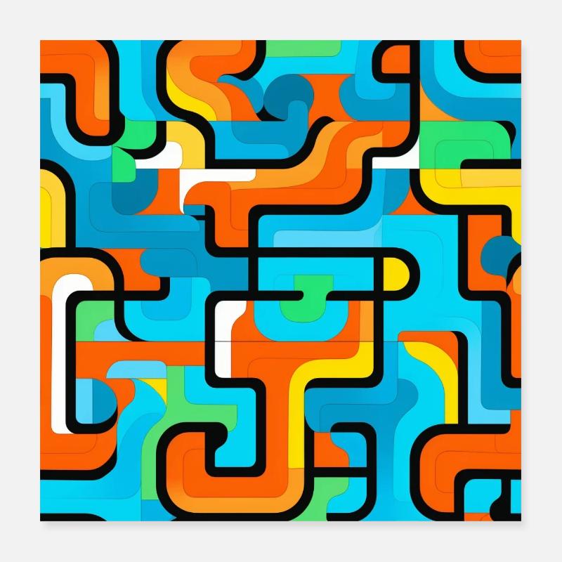 Lebendige Geometrie Farbspiel Poster 40x40 cm