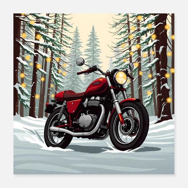 Roulez en hiver Poster 40 x 40 cm
