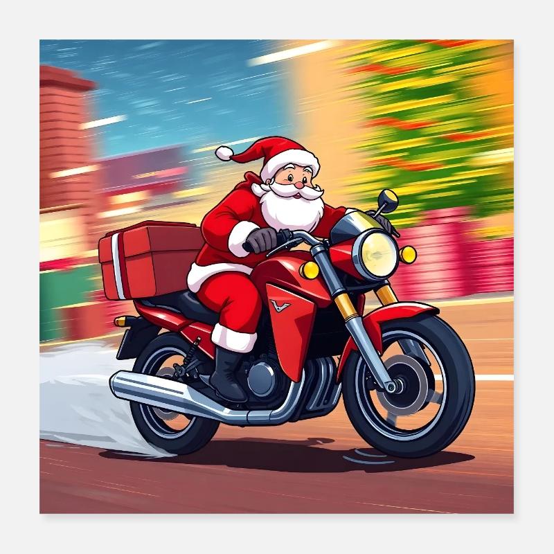 Santas Fastest Reindeer Poster 40x40 cm
