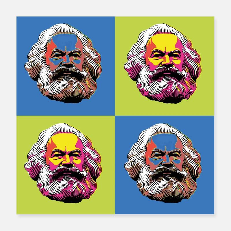 Karl Marx & Communism & Communist Poster 16" x 16" (40x40 cm)