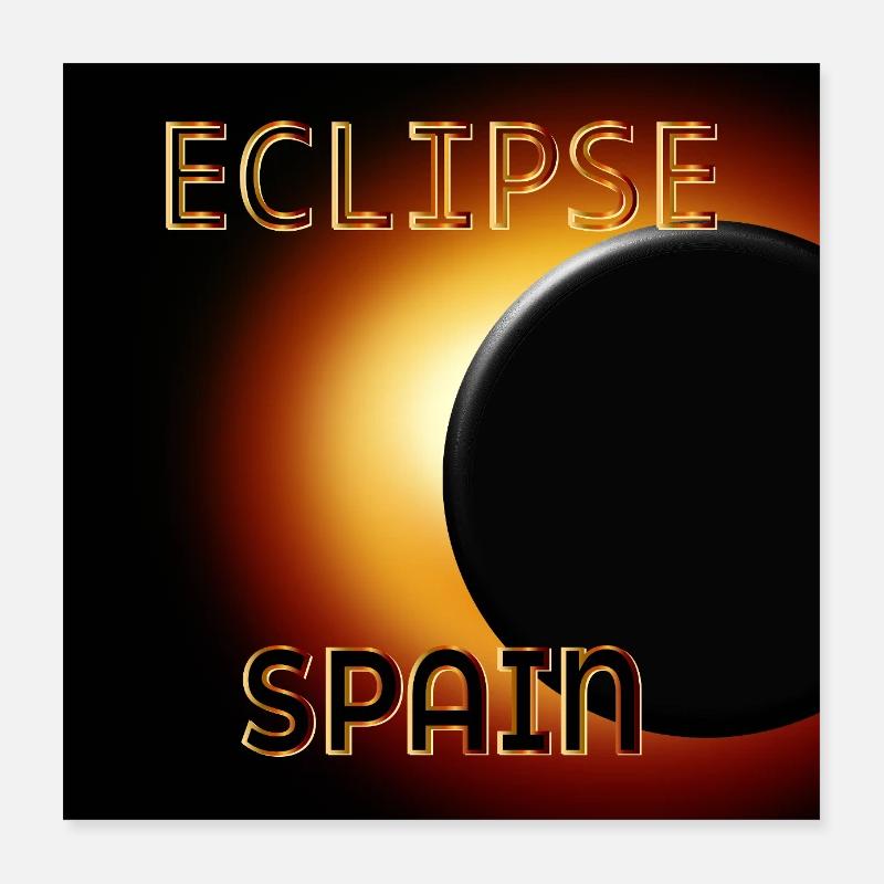 ECLIPSE SPAIN August 2026 Poster 16" x 16" (40x40 cm)