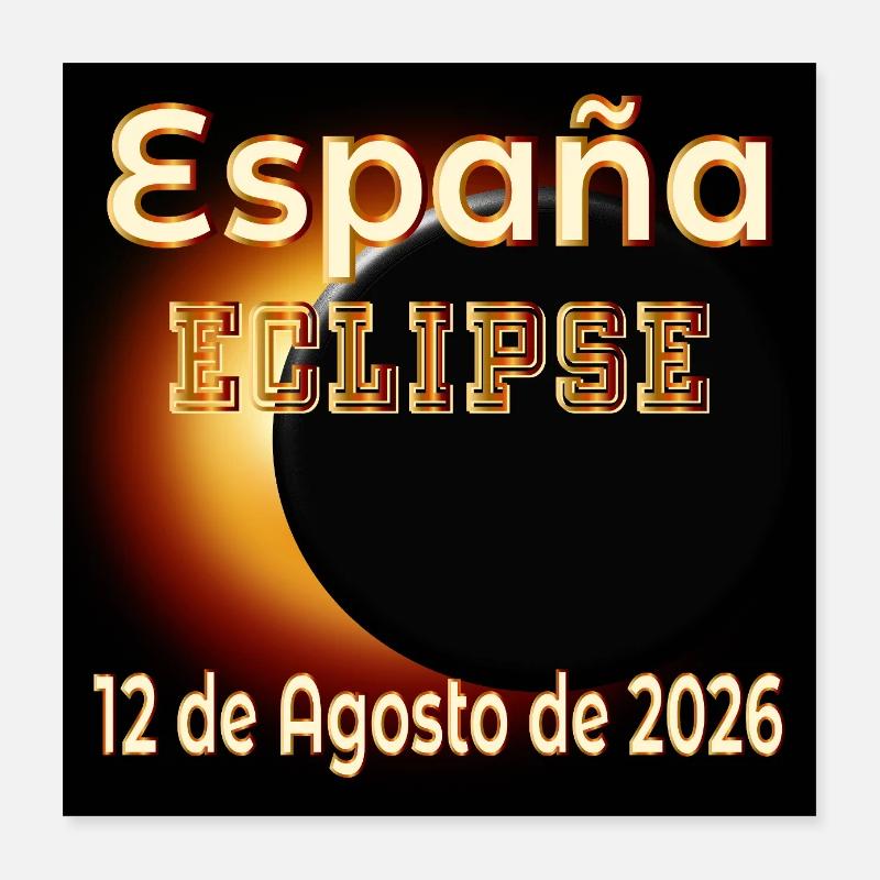 Observation des éclipses en Espagne Poster 40 x 40 cm