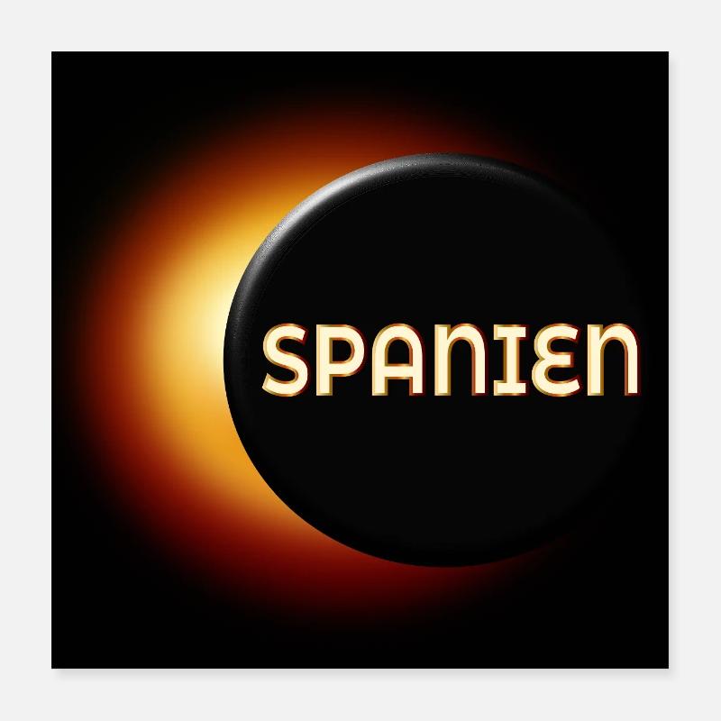 Total Solar Eclipse Spain 2026 Poster 16" x 16" (40x40 cm)