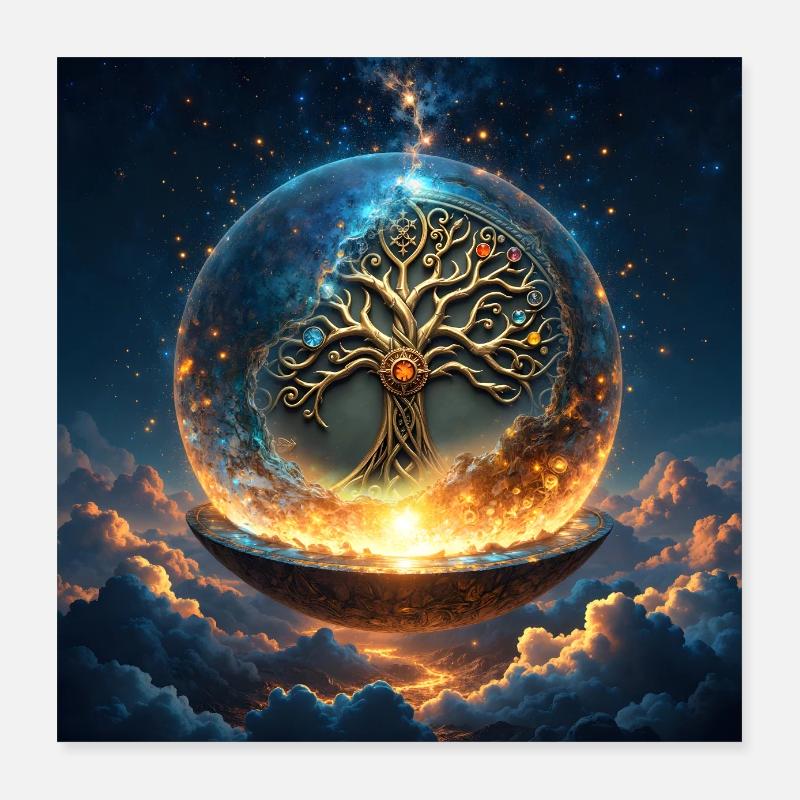 Arbre de l’Orbe Céleste Poster 40 x 40 cm