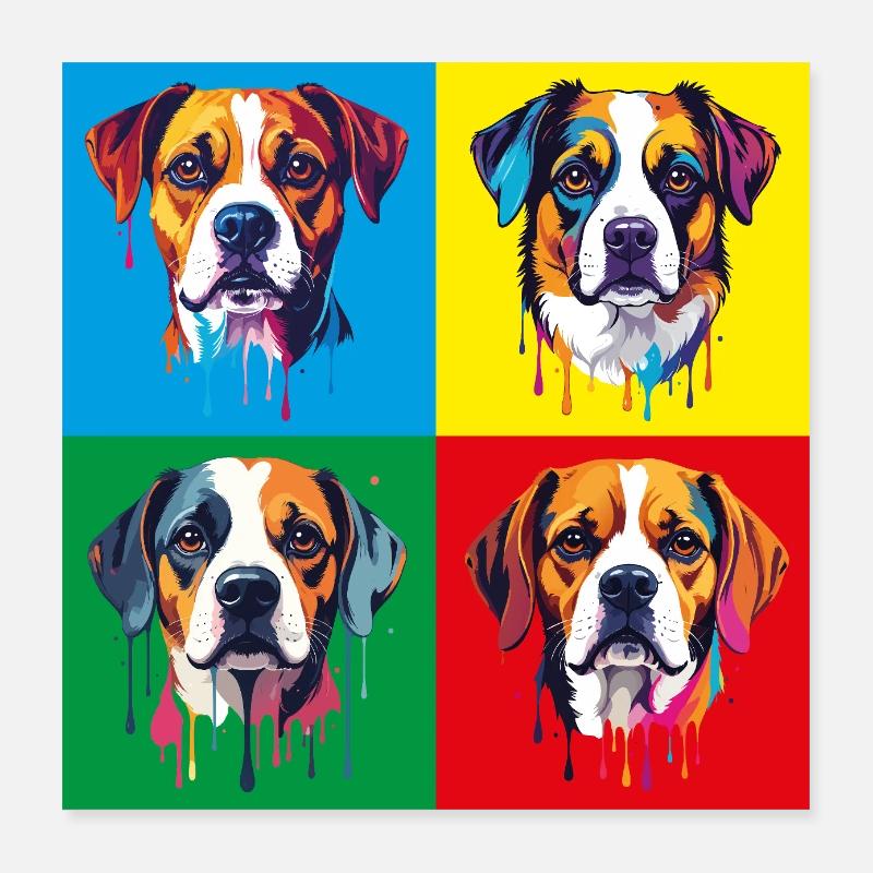 Dog Pop Art Portrait Poster 16" x 16" (40x40 cm)