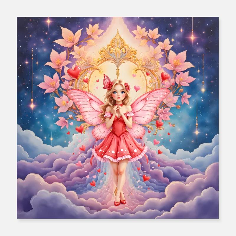 Fantasme de la Fée Rose Poster 40 x 40 cm