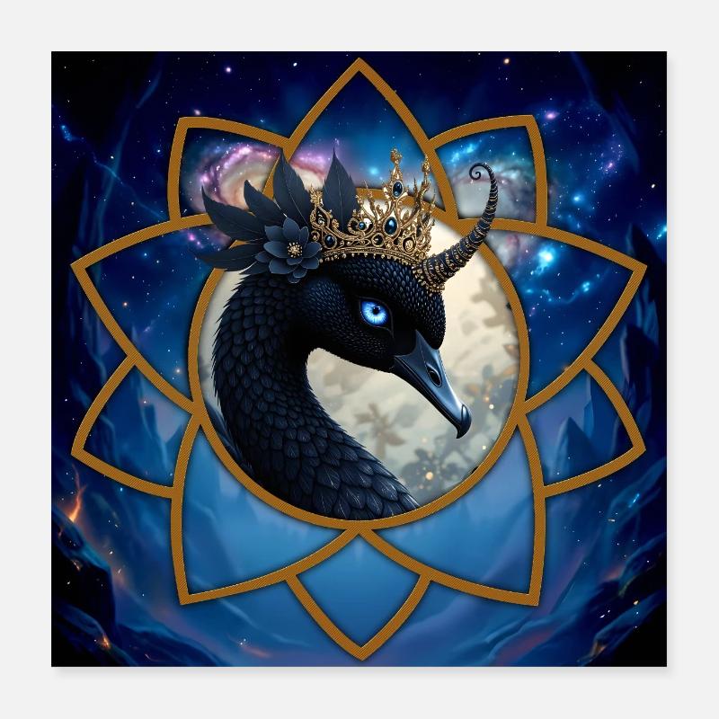 Celestial Quetzal with Crown Poster 16" x 16" (40x40 cm)