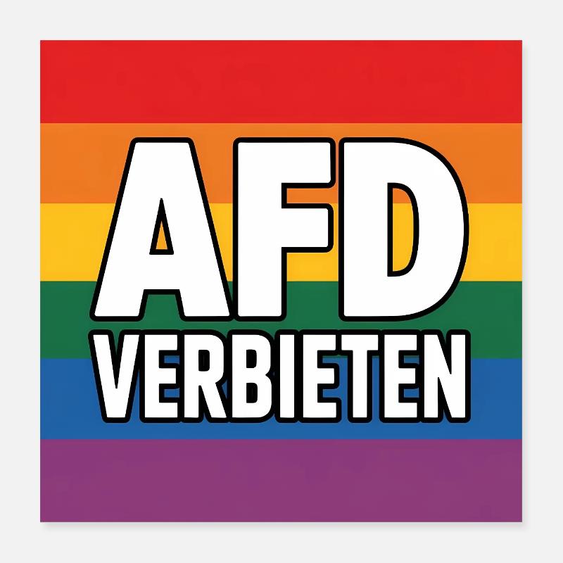 AFD Verbieten - Antifa Tee Poster 40x40 cm