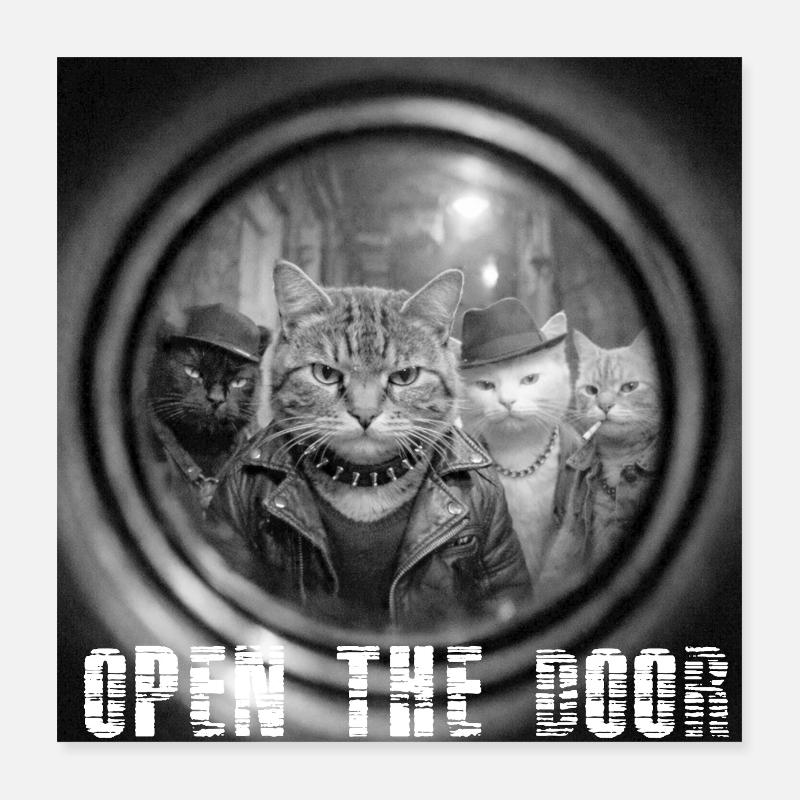 Door On Cats Noir Poster 16" x 16" (40x40 cm)