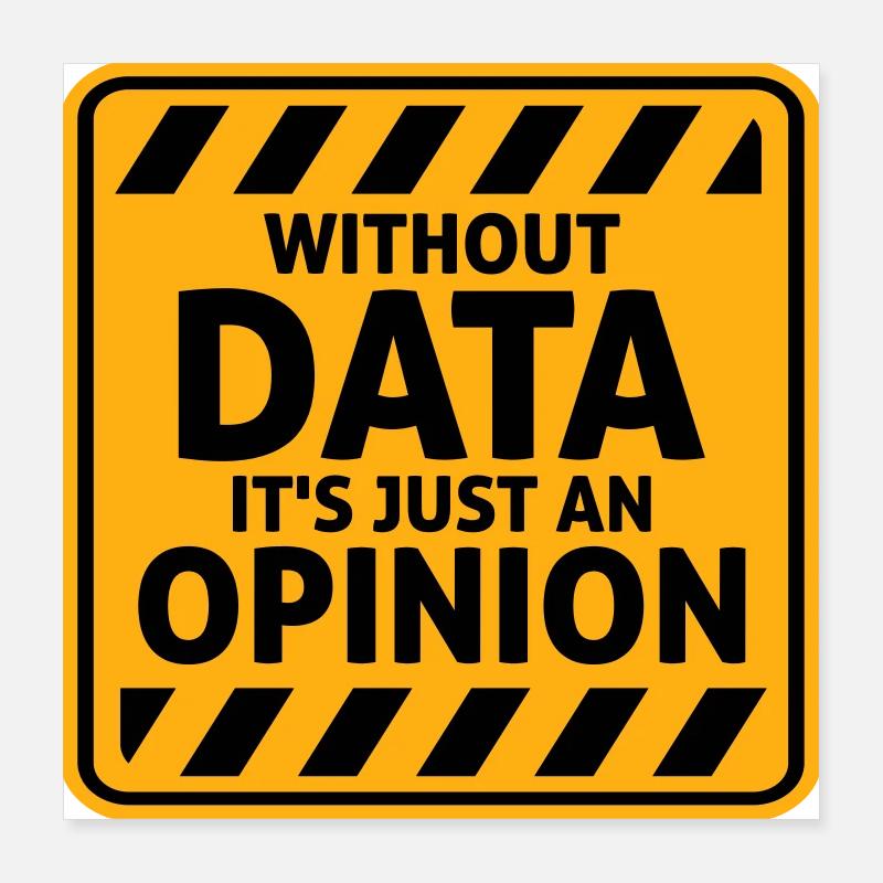 Without Data It's Just An Opinion Statistik Nerd Poster 40x40 cm