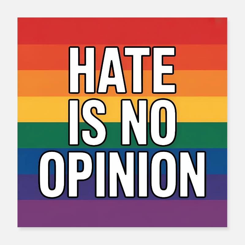 Hate is no Opinion - Antifa Merch Poster 16" x 16" (40x40 cm)
