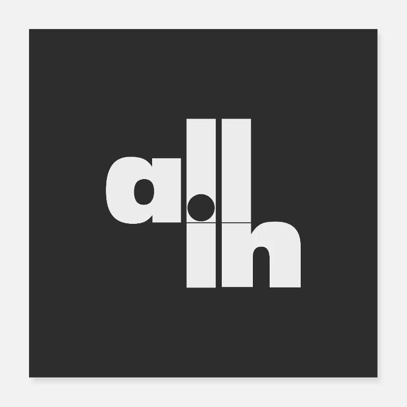 Déclaration typographique minimale All In Poker Poster 40 x 40 cm