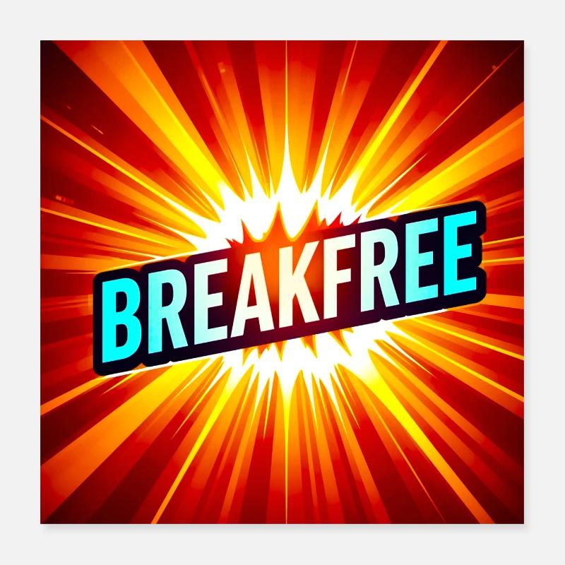 Breakfree Burst Graphic Poster 16" x 16" (40x40 cm)