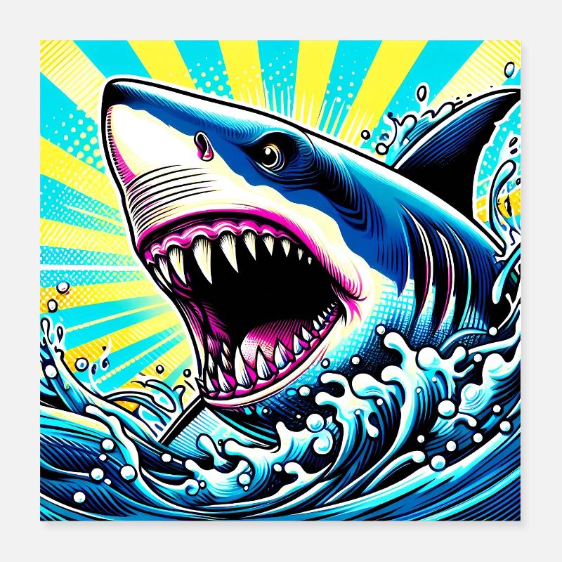 Shark Poster 16" x 16" (40x40 cm)