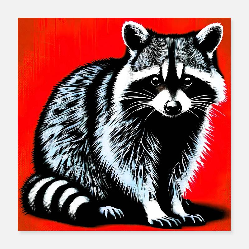 Raton laveur Poster 40 x 40 cm