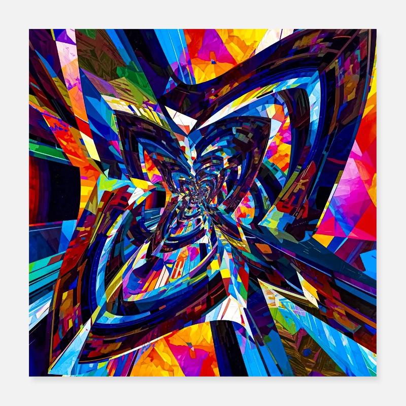 Kaleidoscopic Vortex Poster 16" x 16" (40x40 cm)