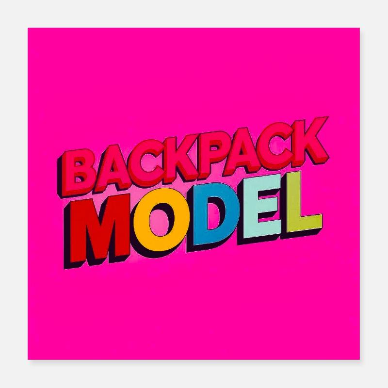 Rucksackmodell Neon-Text Poster 40x40 cm