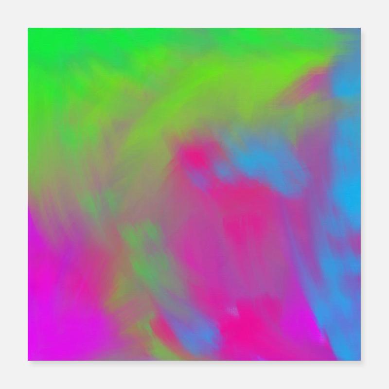 Tourbillon de couleur néon Abstrait Poster 40 x 40 cm
