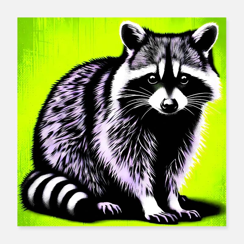 Waschbär Poster 40x40 cm