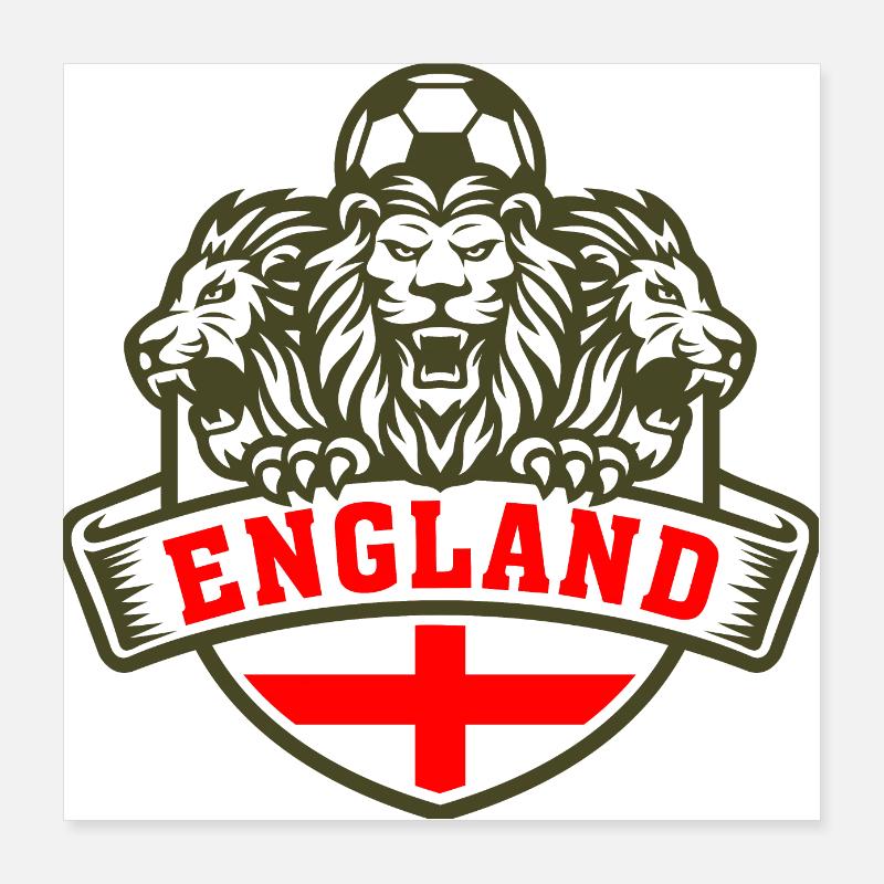 Angleterre - Lions Poster 40 x 40 cm
