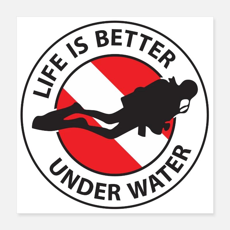 under water Poster 40x40 cm