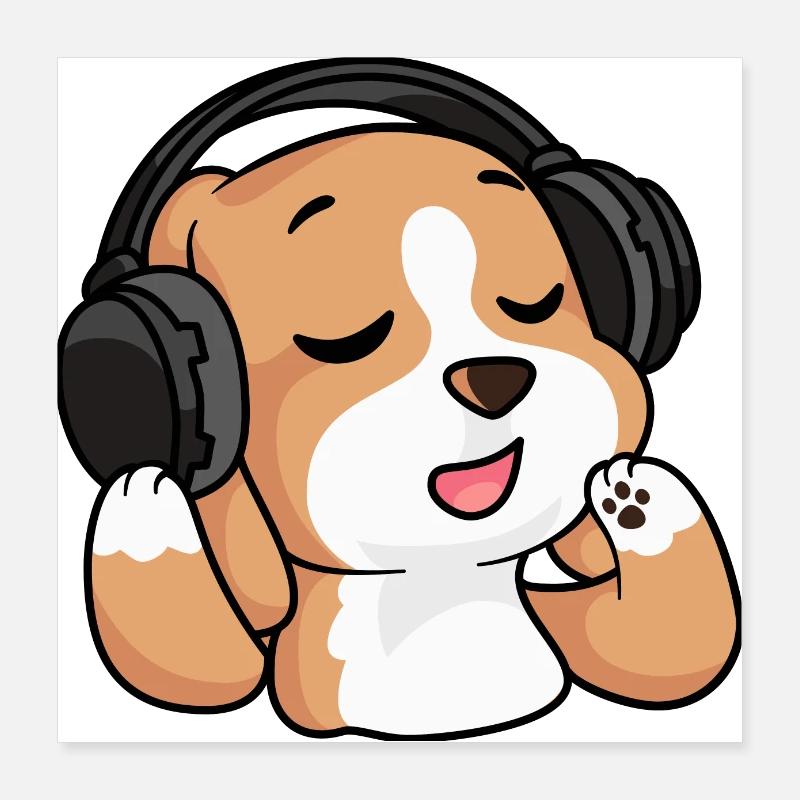 Der singende Beagle Poster 40x40 cm