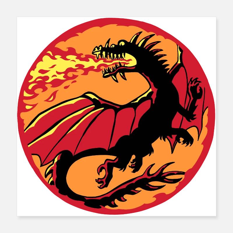 Drache Poster 40x40 cm