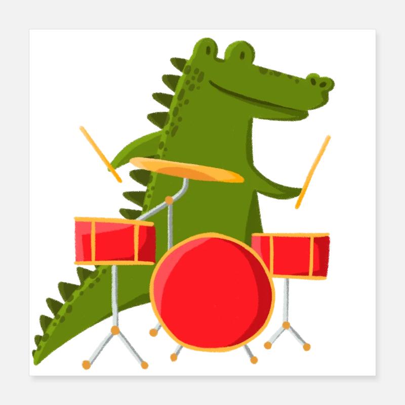Crocodile drums Poster 16" x 16" (40x40 cm)
