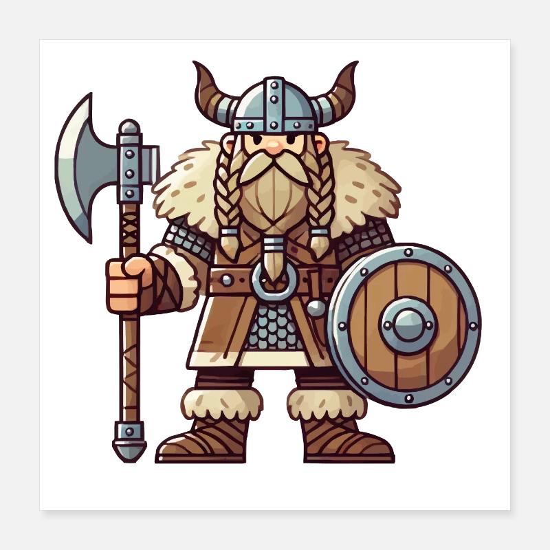 Bande dessinée viking Poster 40 x 40 cm