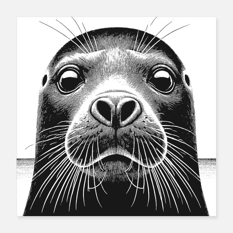 Phoque Poster 40 x 40 cm