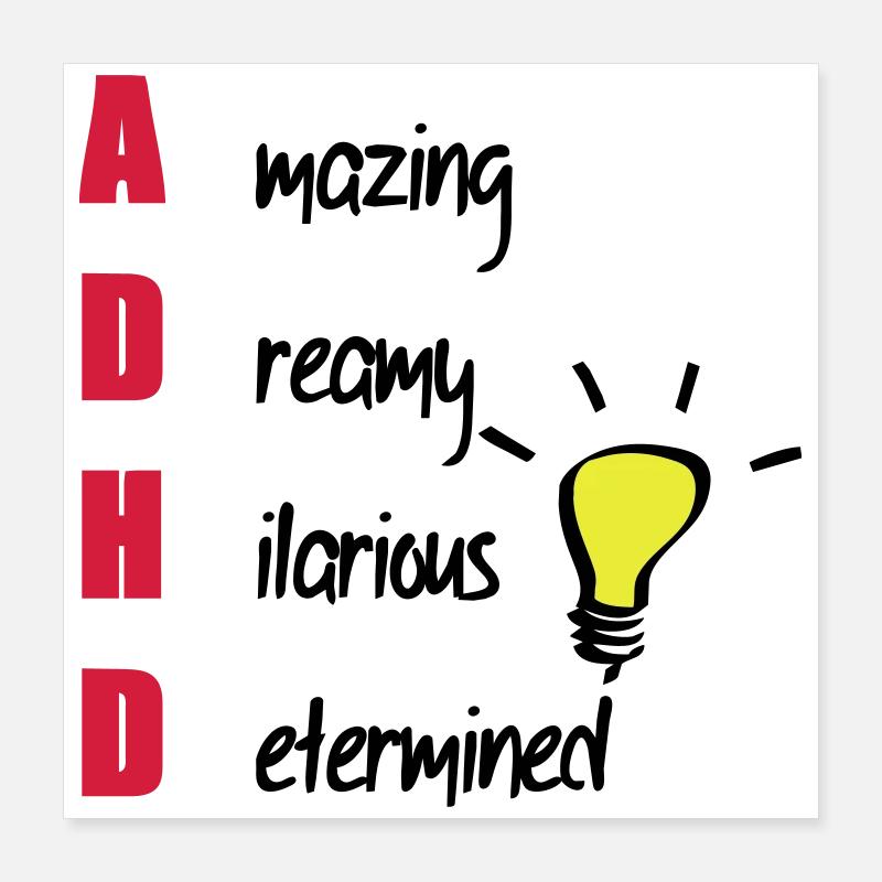 ADHD / ADHS Support Geschenk Poster 40x40 cm