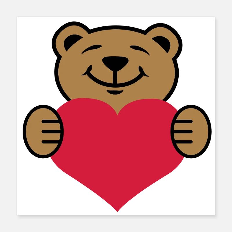 Herz | Bärchen | Heart | Bear Poster 40 x 40 cm