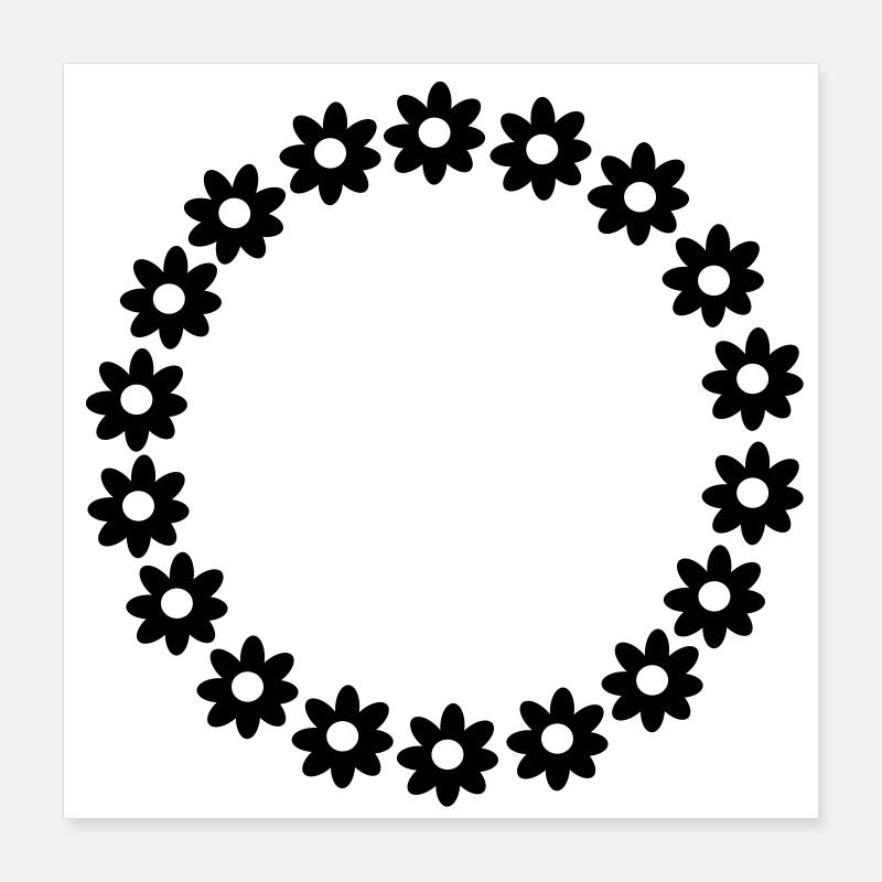 Blume Kreis Poster 40x40 cm