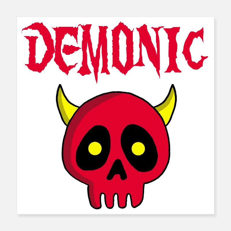 Manga Dämonenschädel Poster 40x40 cm
