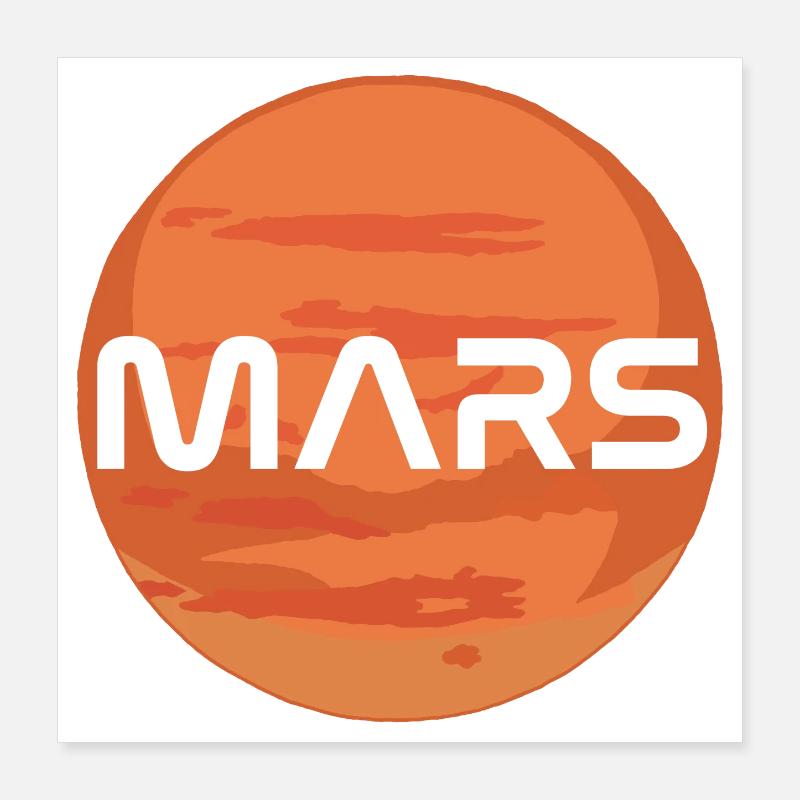 Planète Mars Poster 40 x 40 cm