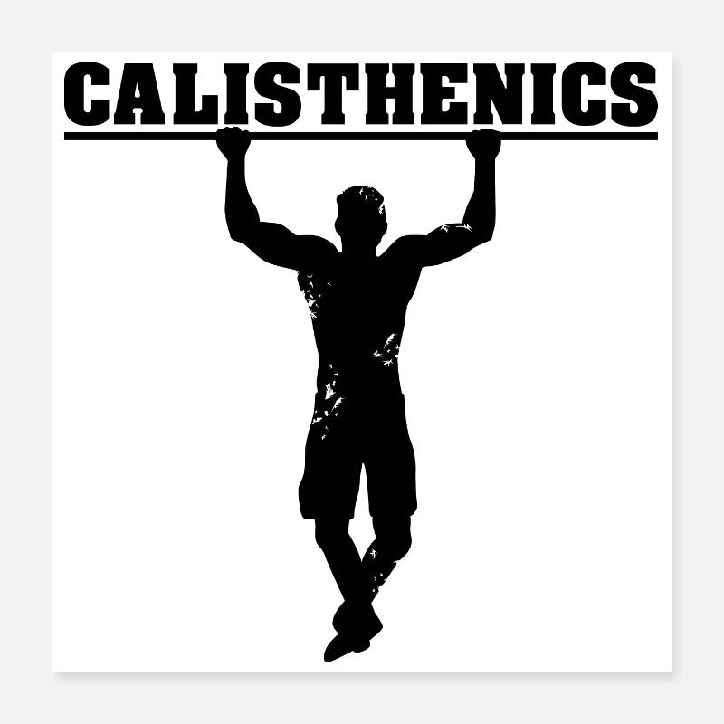 Calisthenics Pullups symbole Workout Workout Nature Poster 40 x 40 cm