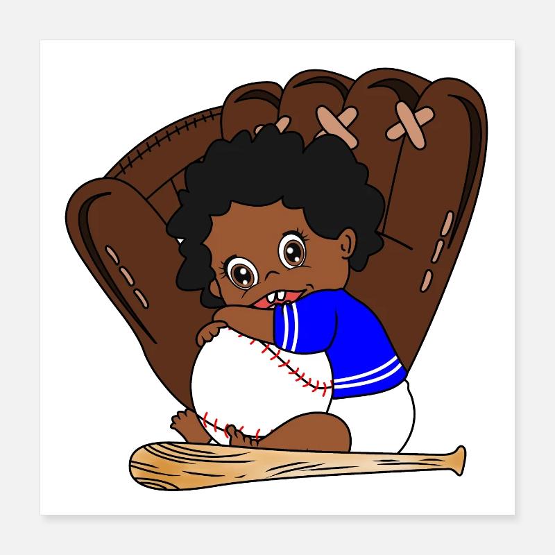 Little Sluggers Baseball-Plüschtier Poster 40x40 cm