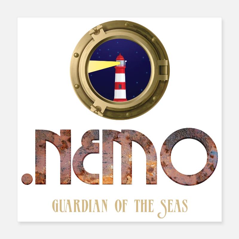 Leuchtturm Wächter der Meere von Nemo Poster 40x40 cm