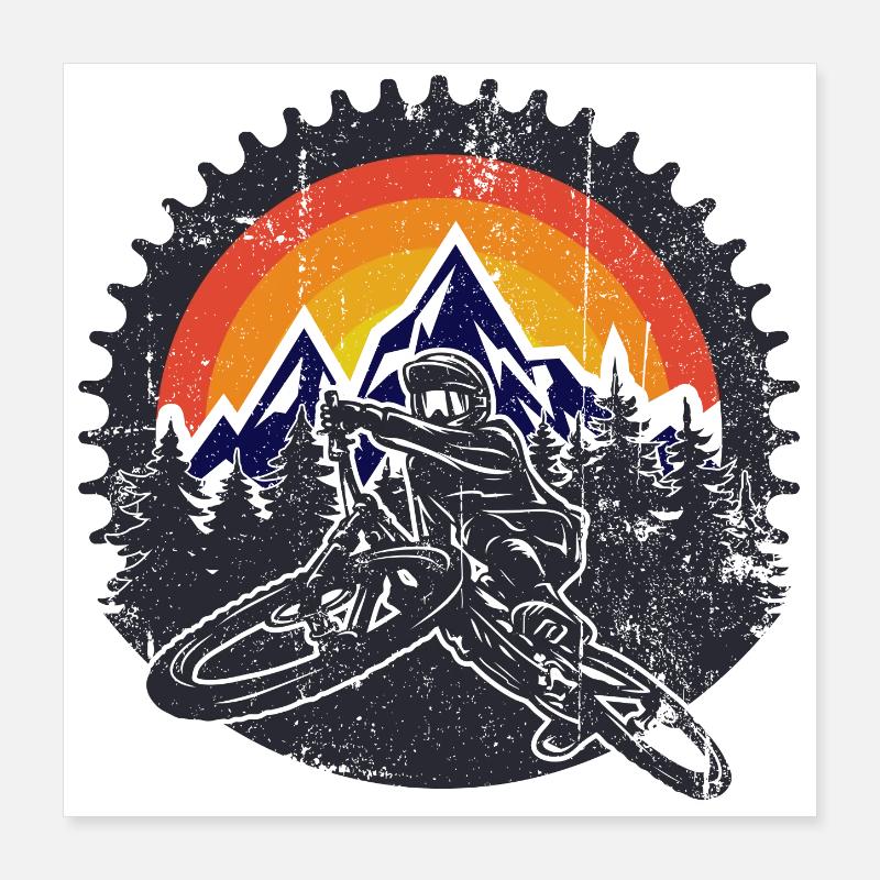 Sunset Peaks MTB Dash Poster 40x40 cm