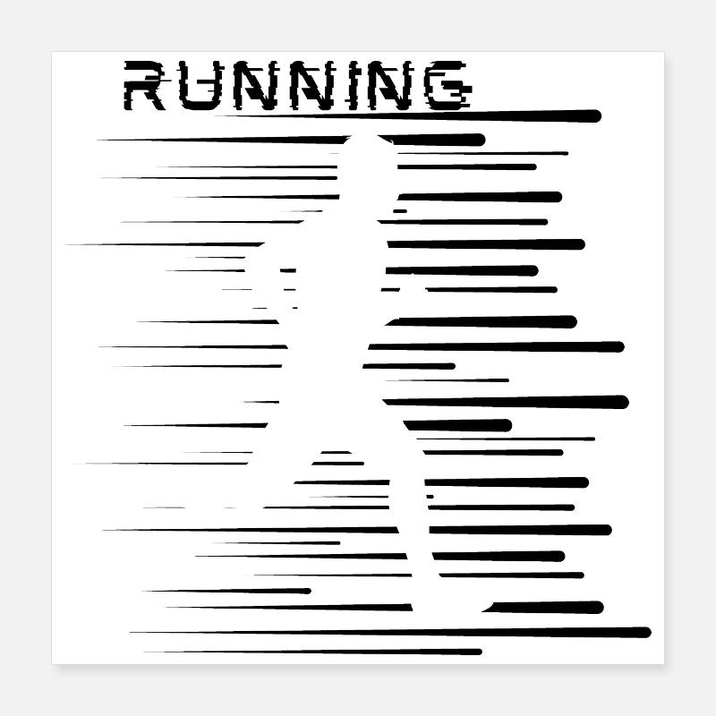 Courir, facile, actif, courir, rayures cool Poster 40 x 40 cm