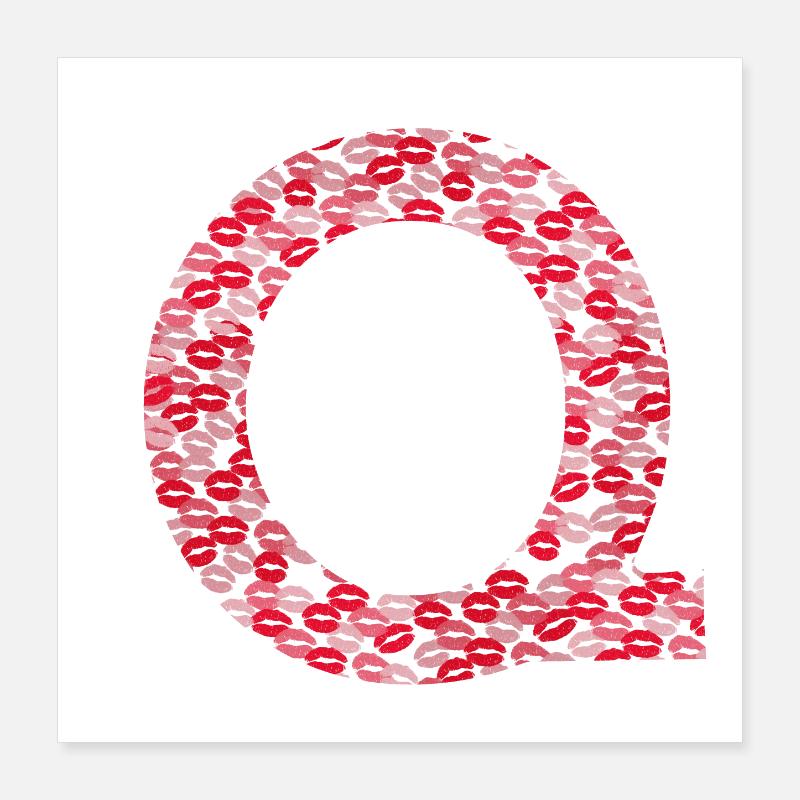 Lettre Q - teeshirt bisous Poster 40 x 40 cm