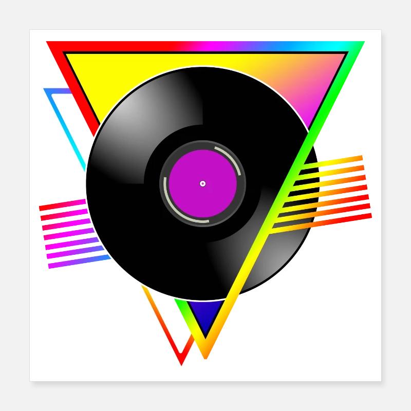 VINYLE RÉTRO Poster 40 x 40 cm