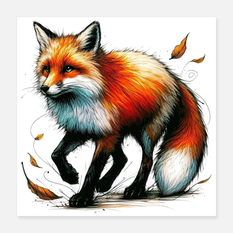 Fuchs Poster 40x40 cm