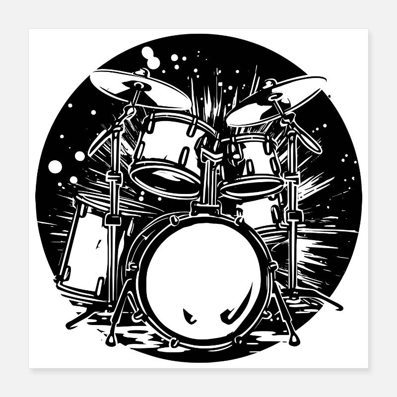 Graphismes de batterie Poster 40 x 40 cm