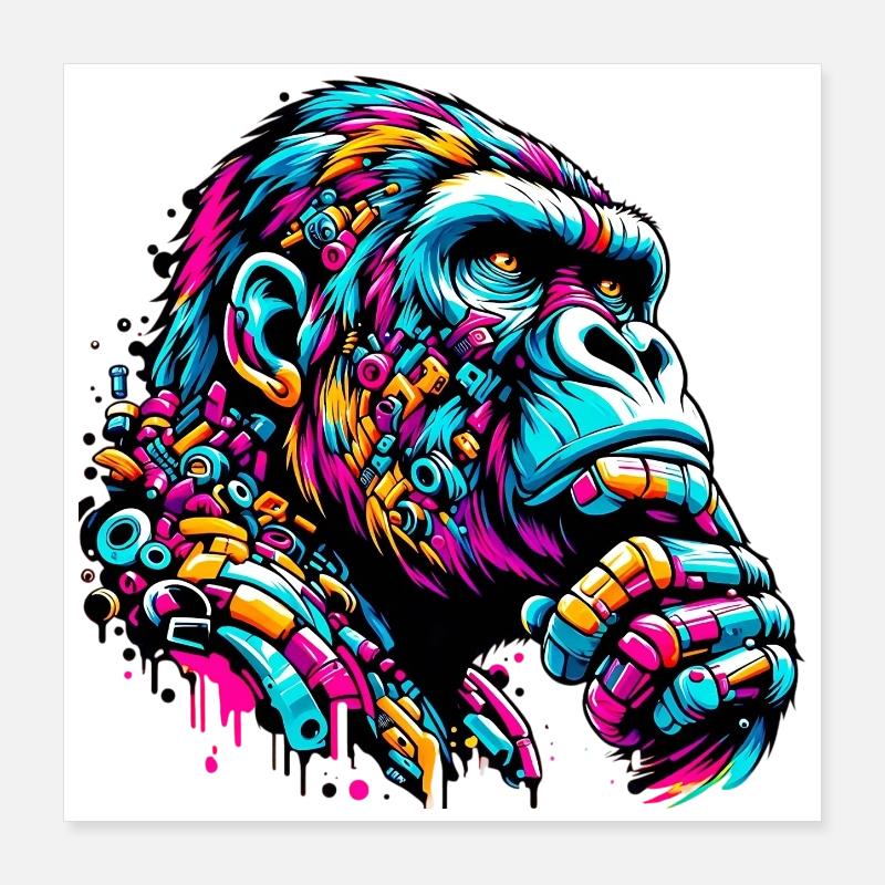 Gorilla Poster 40x40 cm