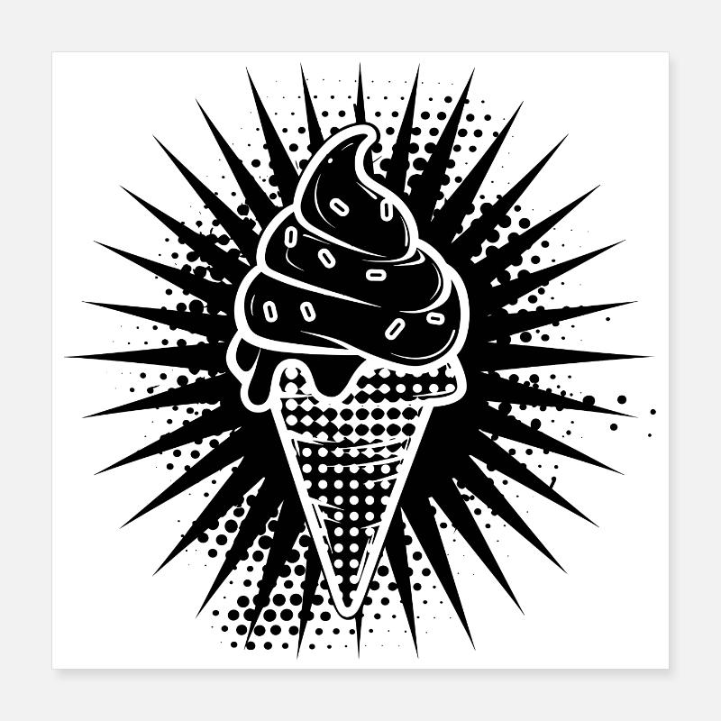 Eiscreme Tüte Poster 40x40 cm