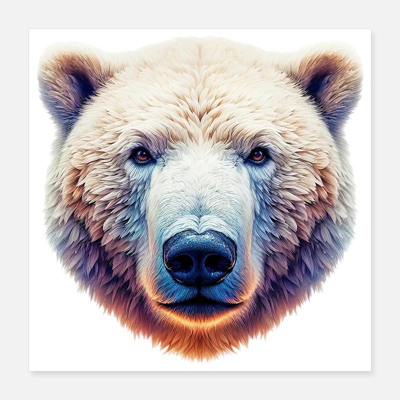 Weißer Eisbär Poster 40x40 cm