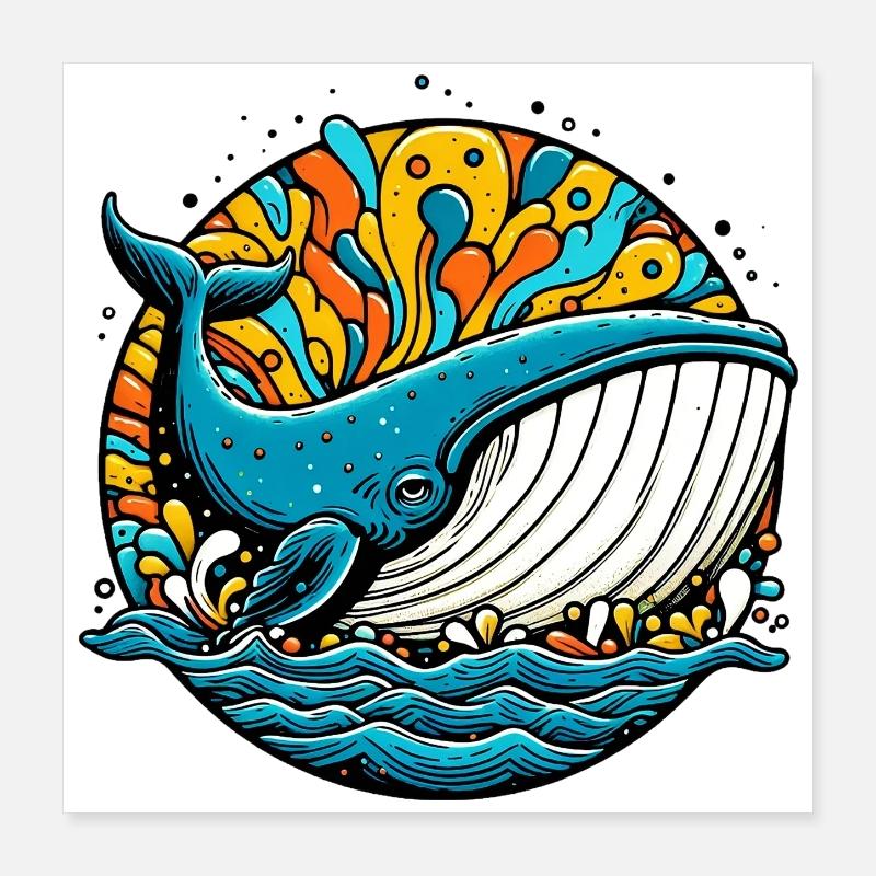 Baleine Poster 40 x 40 cm